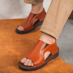 Medical Men natural leather sandals